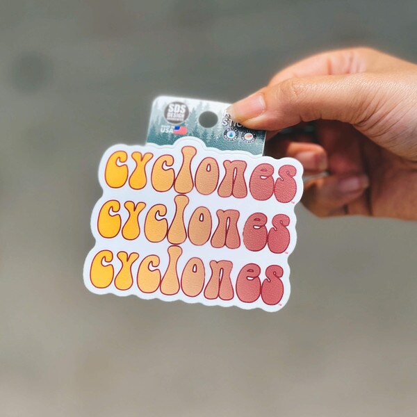 Cyclones Cyclones Cyclones Gradient Rugged Sticker (3.5 in)